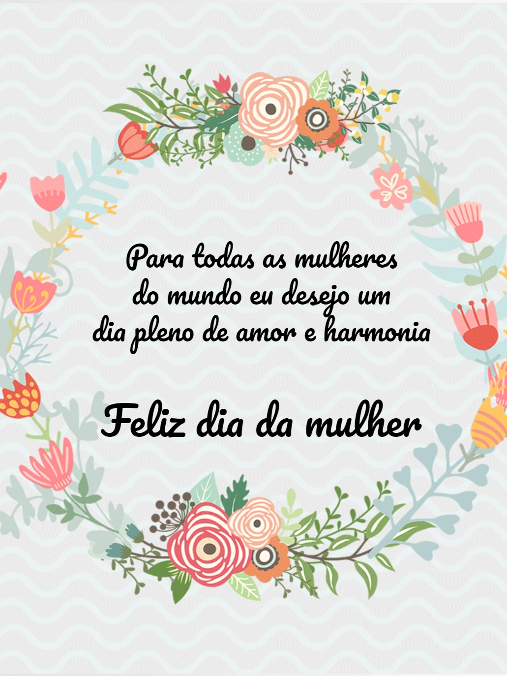 Post Dia da Mulher Floral com Mensagem para Editar Online