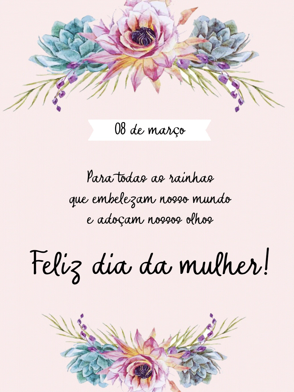 Post Dia da Mulher com Flores Delicadas para Editar Online