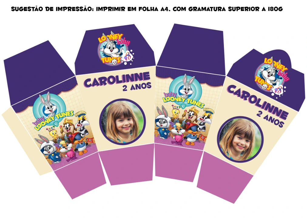 Caixa Sushi Baby Looney Tunes para Editar Online