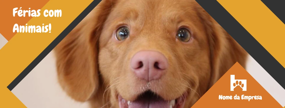 Banner de Pet Shop Editável Online: Férias com Animais