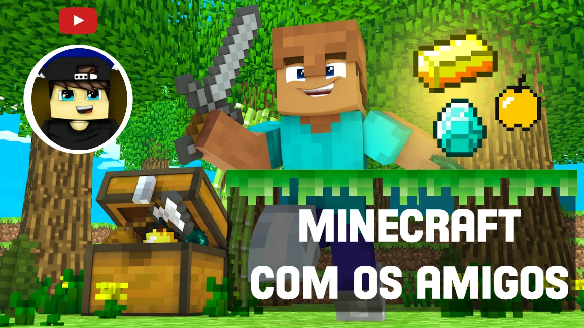 Thumbnail de Minecraft com Personagens para Editar Online