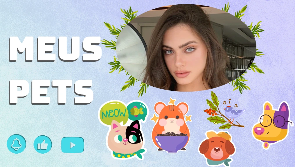 Thumbnail de Youtube com Animais Fofos para Editar Online