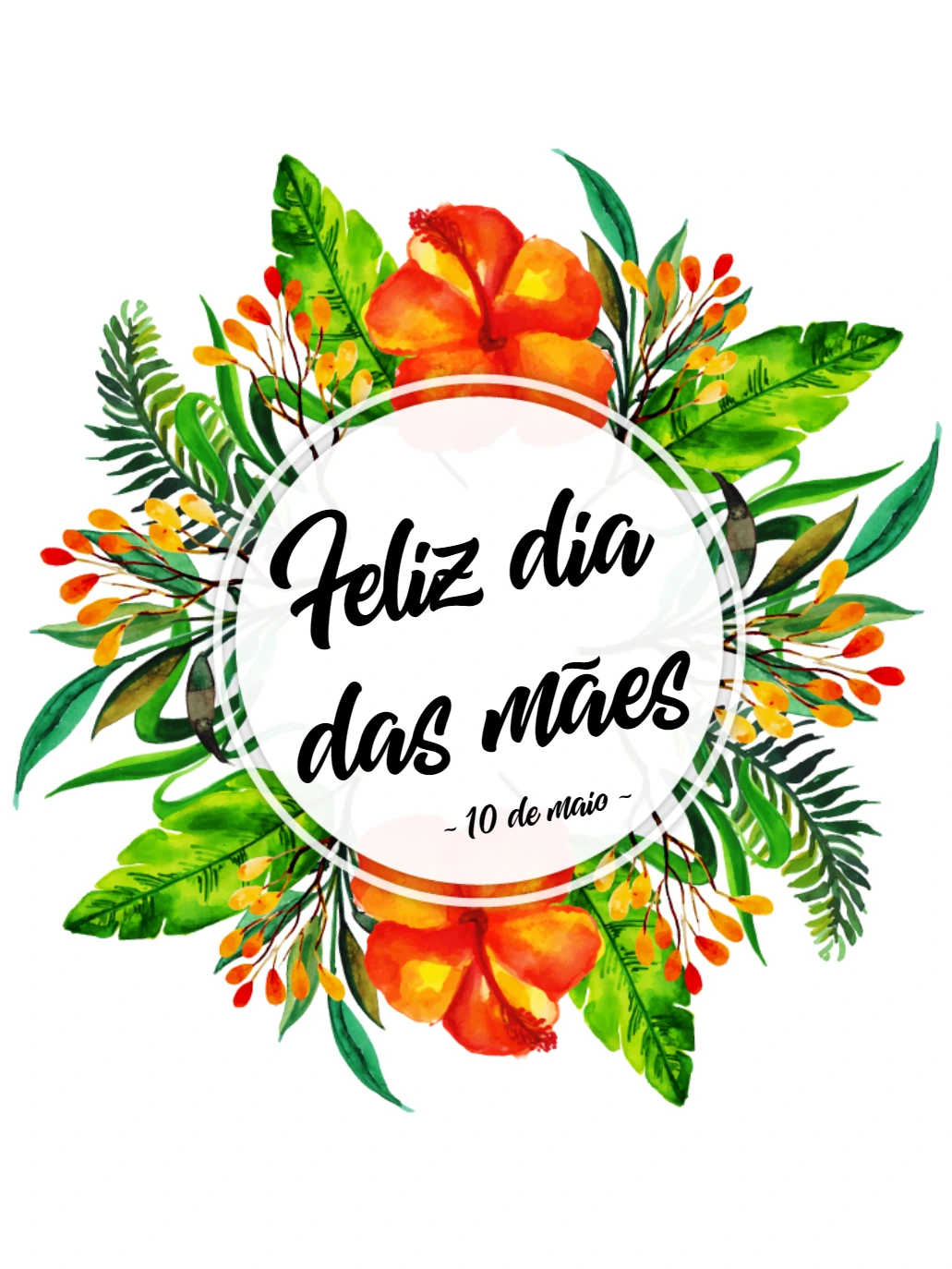 Post Dia das Mães Floral em Aquarela para Editar Online