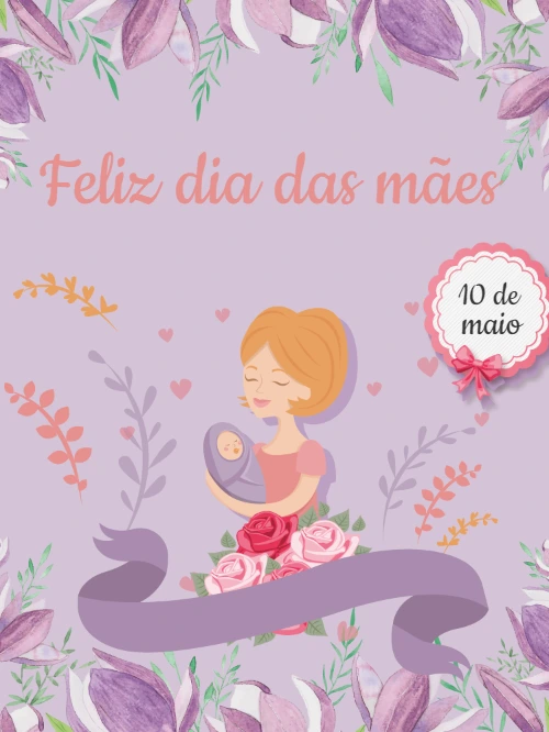 Cartão de Dia das Mães com ilustração para Editar Online
