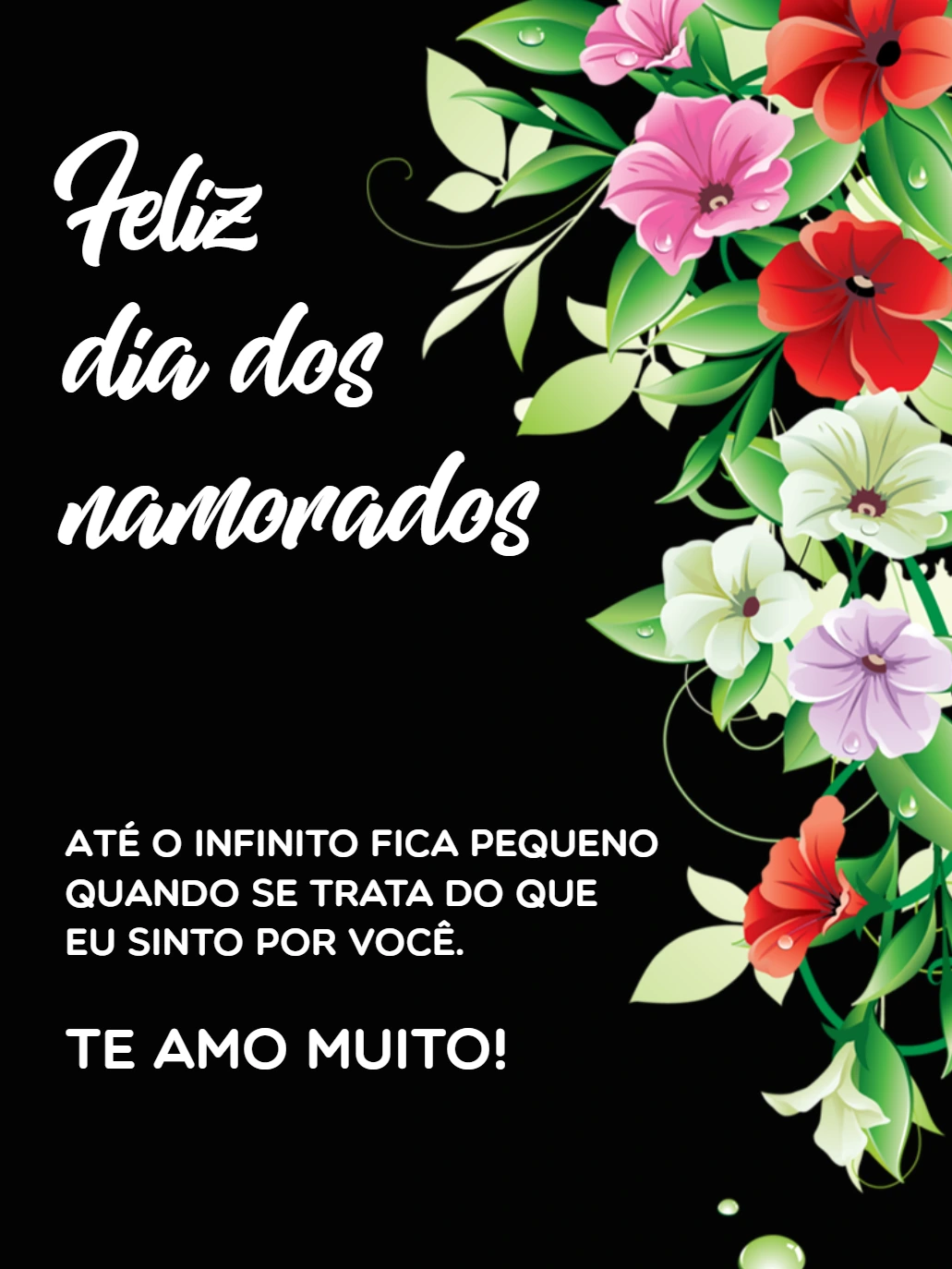 Cartão de Dia dos Namorados com Flores para Editar Online