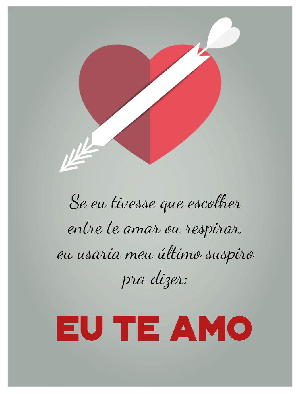 Cartão Dia dos Namorados com Coração e Flecha para Editar Online