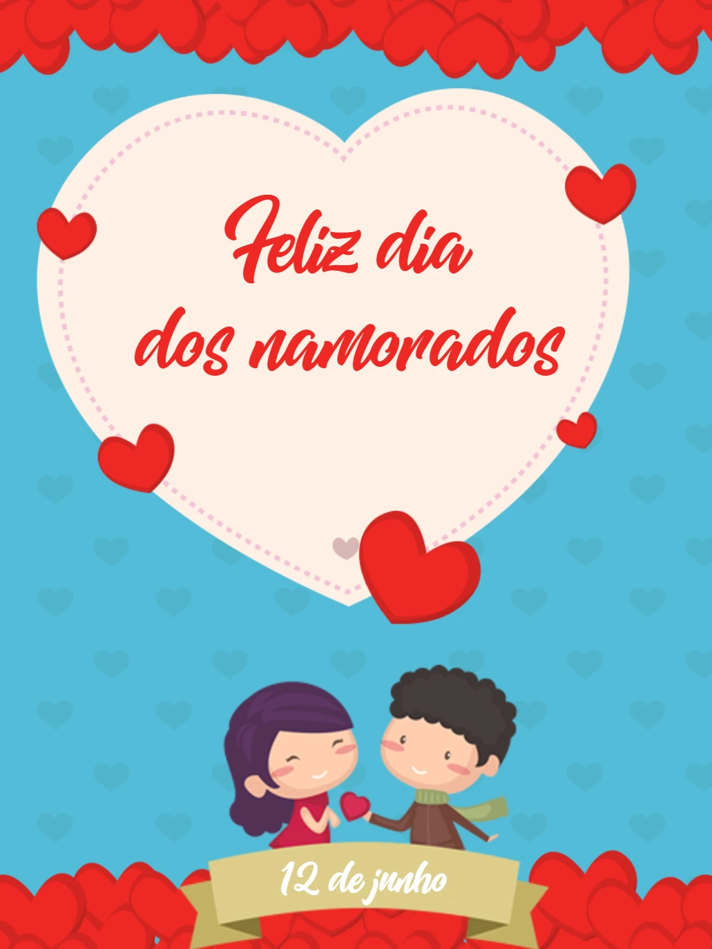 Post Dia dos Namorados com Casal Fofo para Editar Online