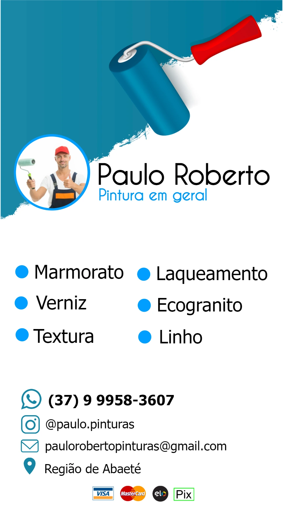 Cartão de Visita para Pintor com Foto para Editar Online