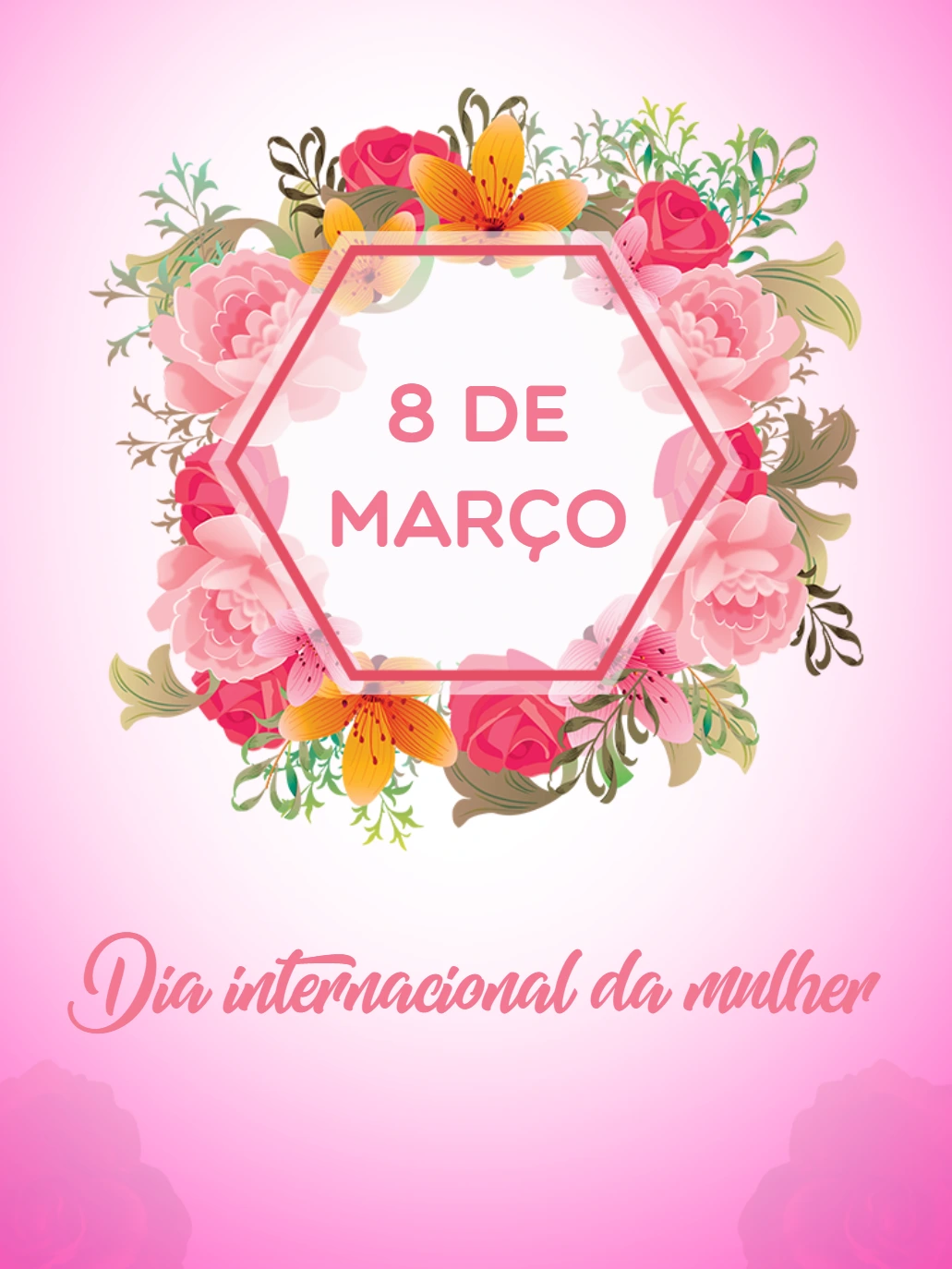 Arte Dia da Mulher Floral para Homenagem Editável Online