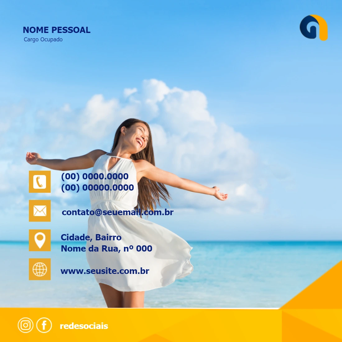 Cartão de Visita Digital Profissional para Editar e Compartilhar