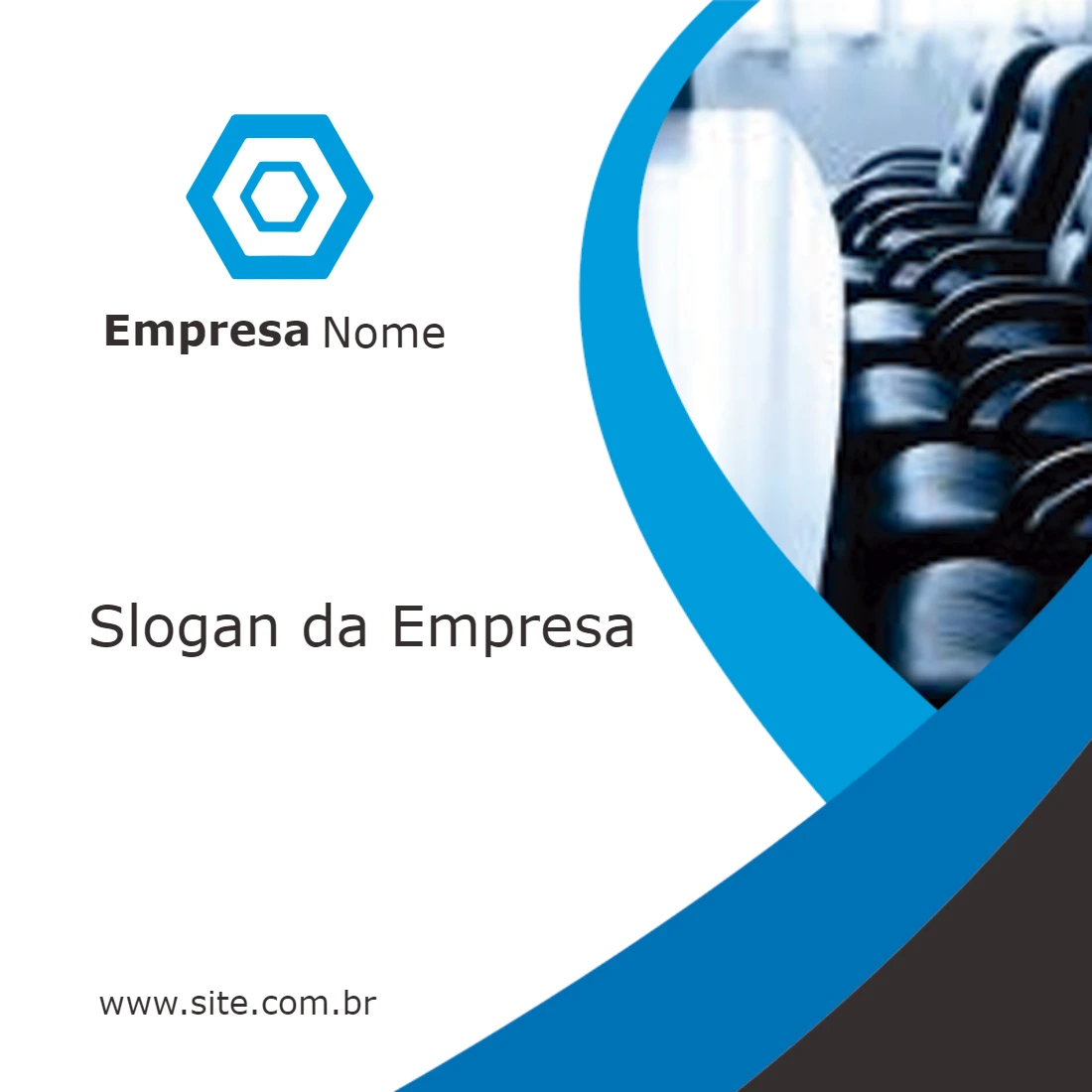 Post Empresarial Abstrato com Logo para Editar Online