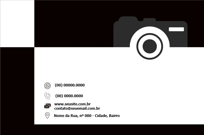 Cartão de Visita Fotógrafo Moderno Editável Online para Imprimir