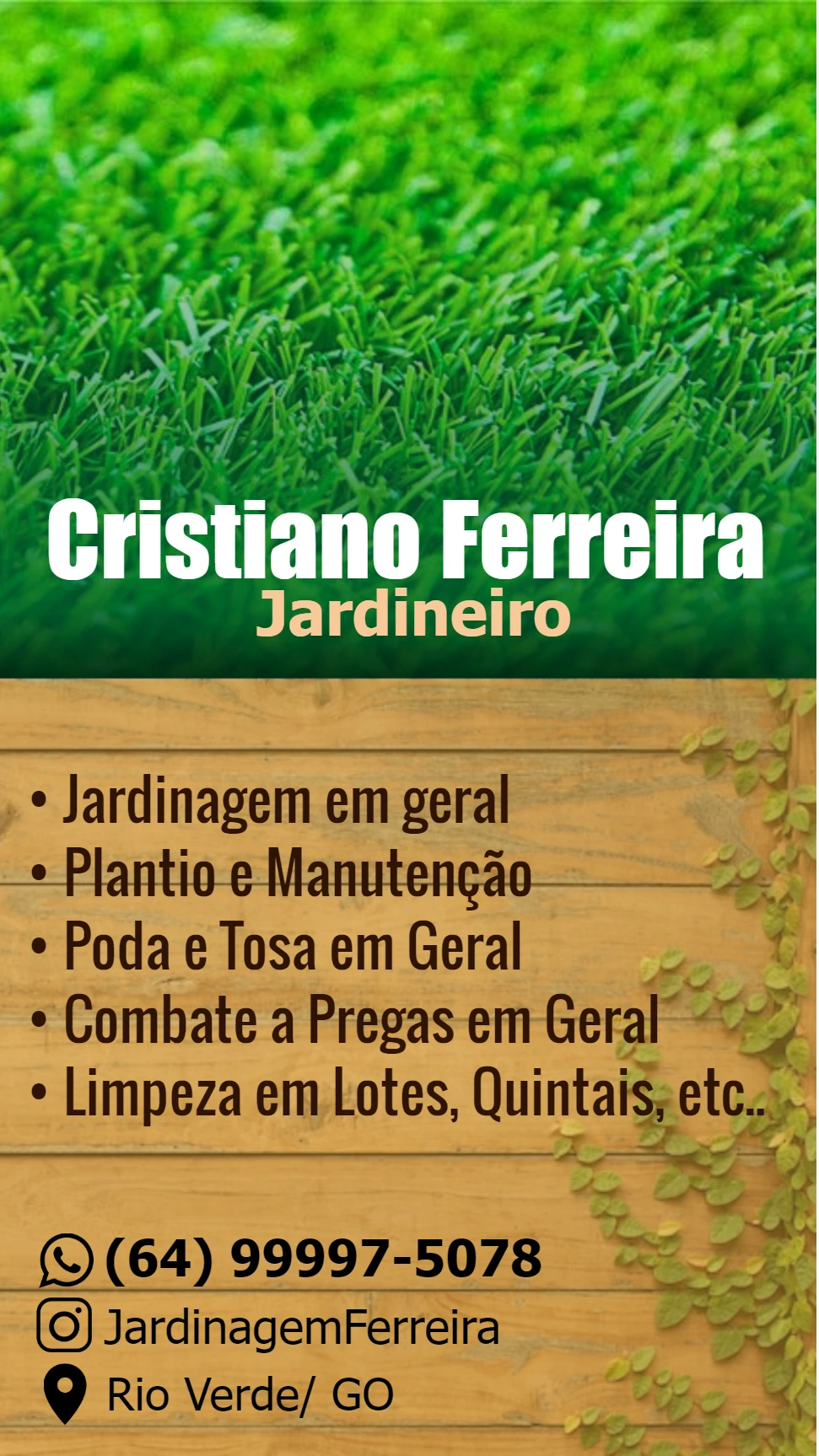 Cartão de Visita Jardineiro Profissional para Editar Online