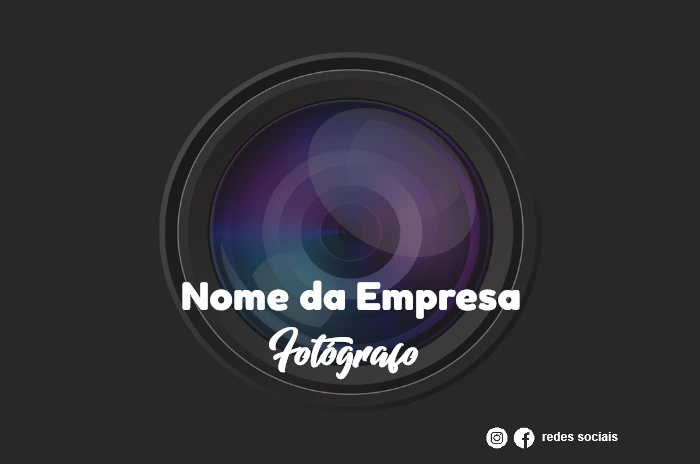 Cartão de Visita Fotógrafo Profissional para Editar Online