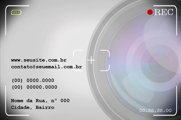 Cartão de Visita Fotógrafo com Visor de Câmera para Editar
