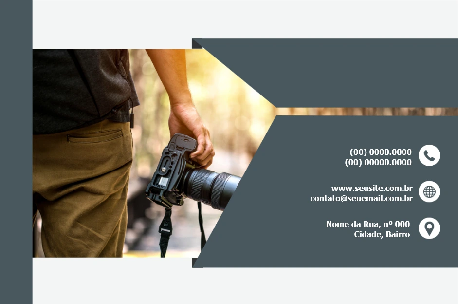 Cartão de Visita Fotógrafo Profissional para Editar Online