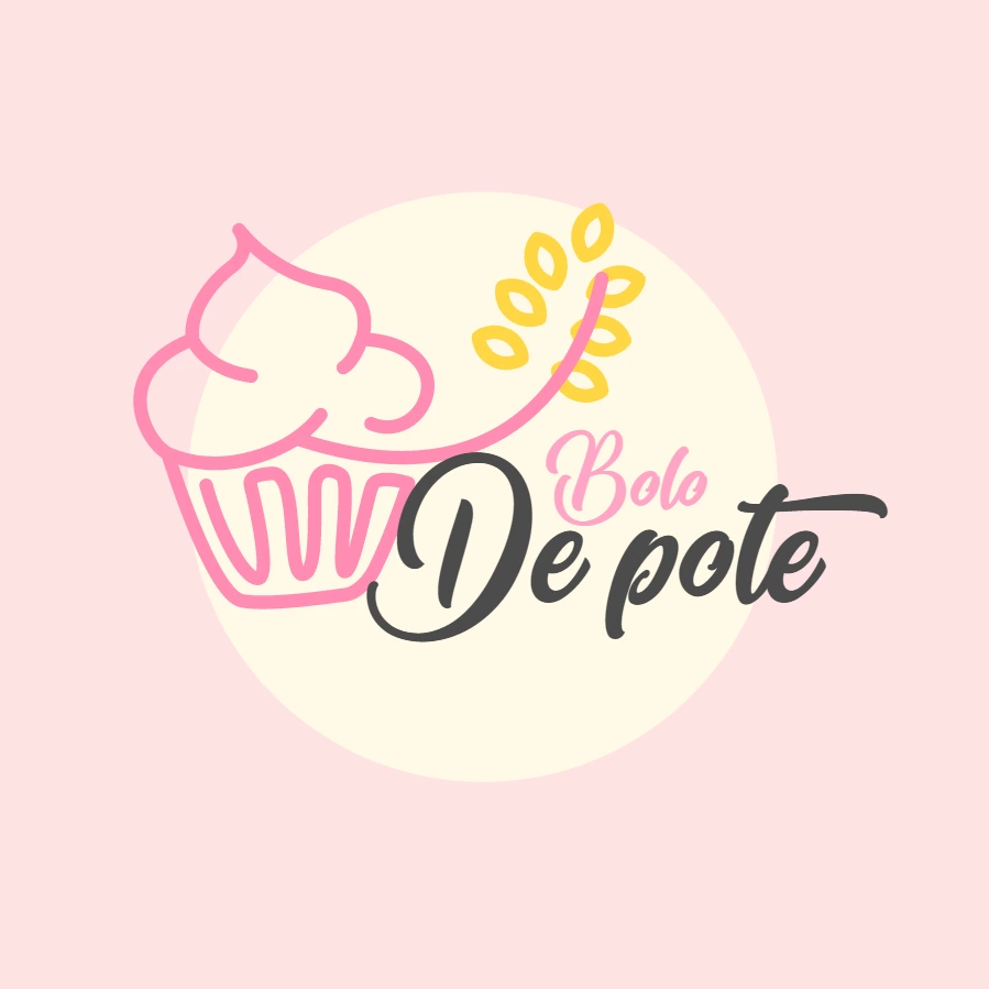 Logo Bolo de Pote com Cupcake Delicado para Editar