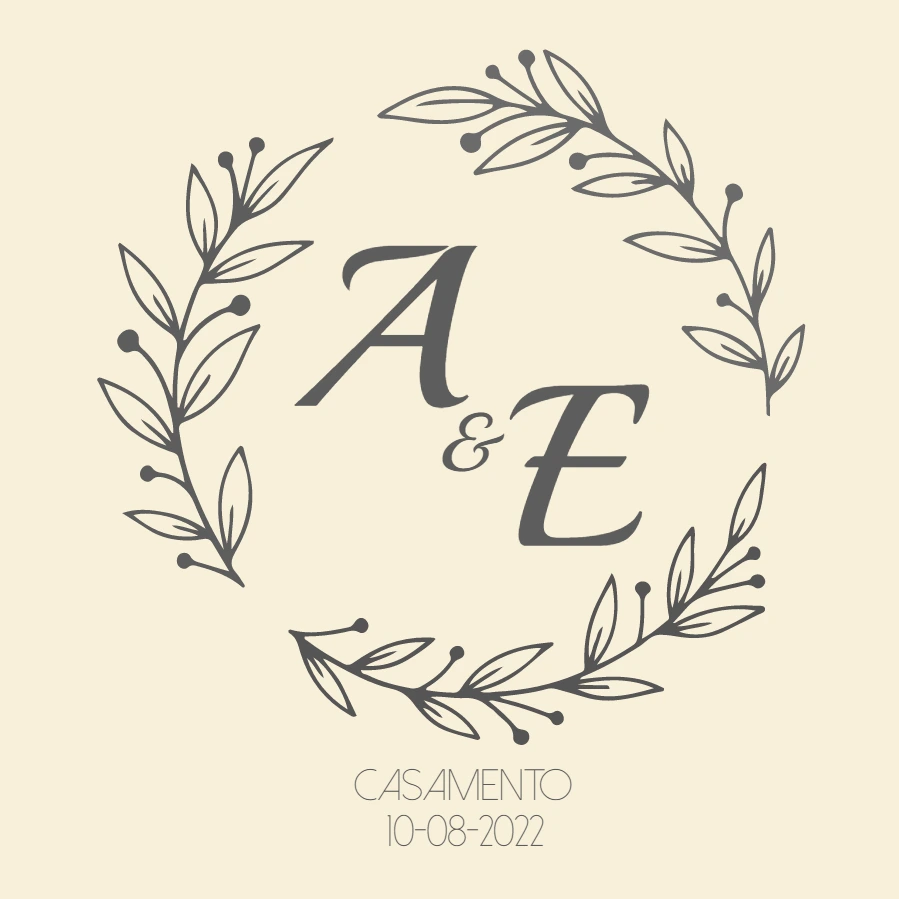 Logo Monograma Casamento Floral para Editar Online