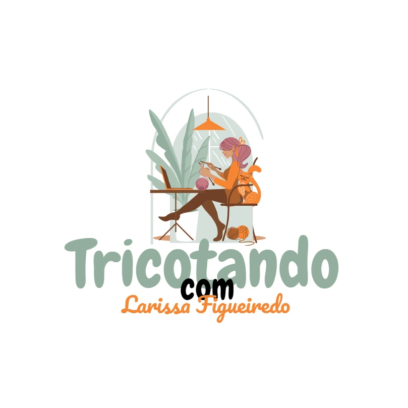 Logo para Ateliê de Crochê e Tricô Editável Online