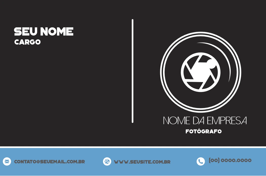Cartão de Visita Fotógrafo Profissional para Editar Online