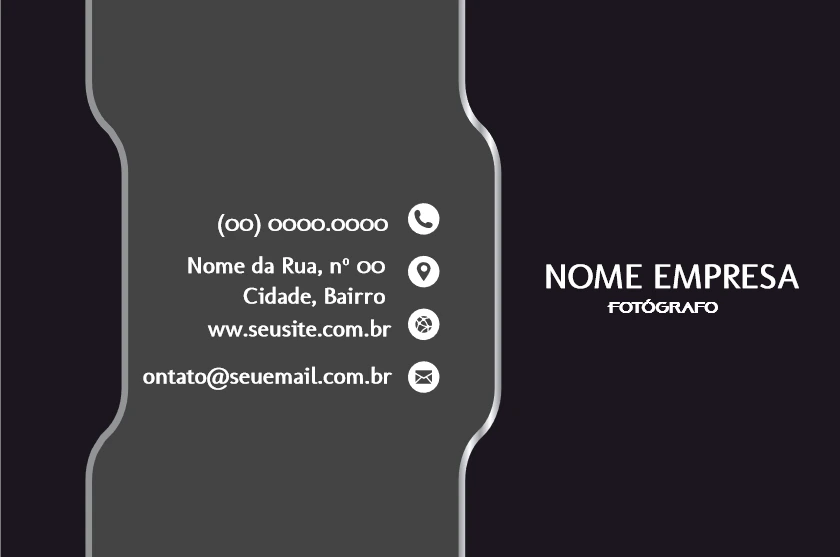 Cartão de Visita Fotógrafo Profissional para Editar Online