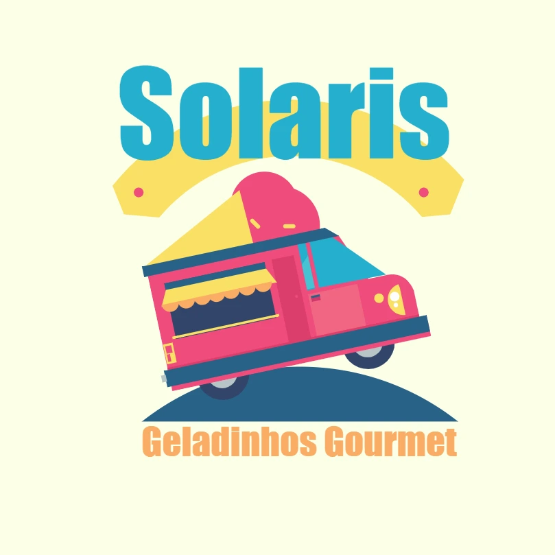 Logo Editável Food Truck de Sorvete e Geladinho para Criar