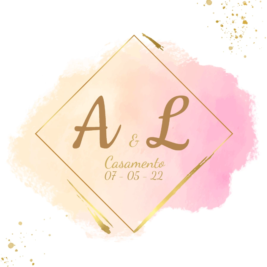 Logo Monograma de Casamento Aquarela para Editar Online