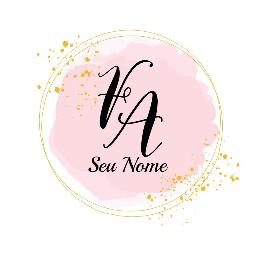 Logo Monograma com Iniciais Aquarela para Editar Online