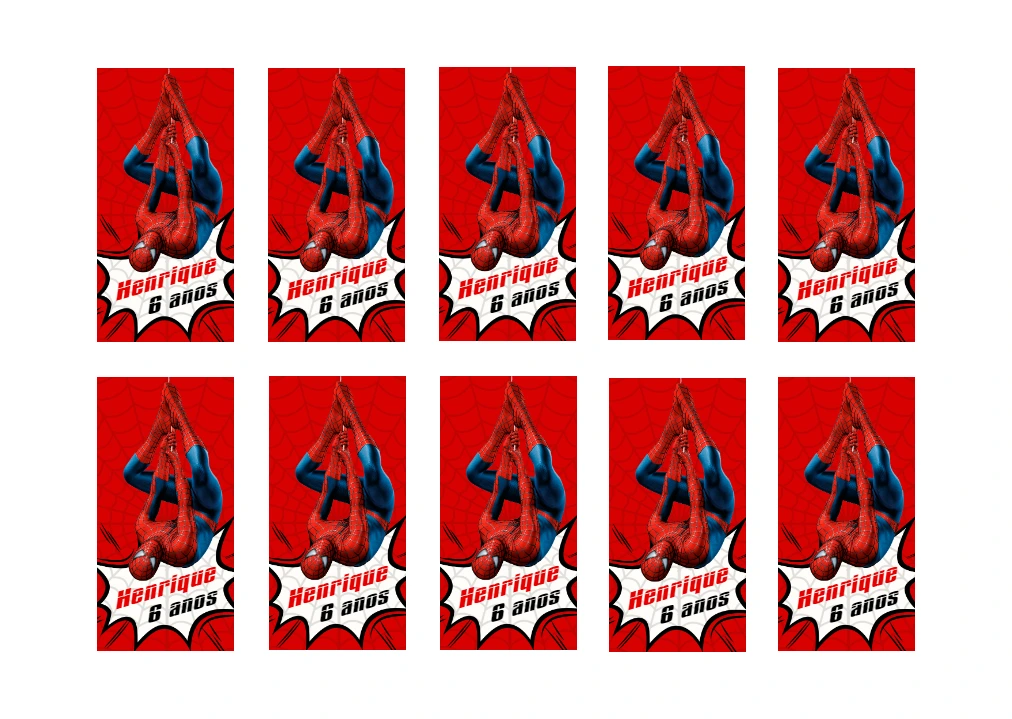 Adesivo Aniversário Homem Aranha para Editar Online