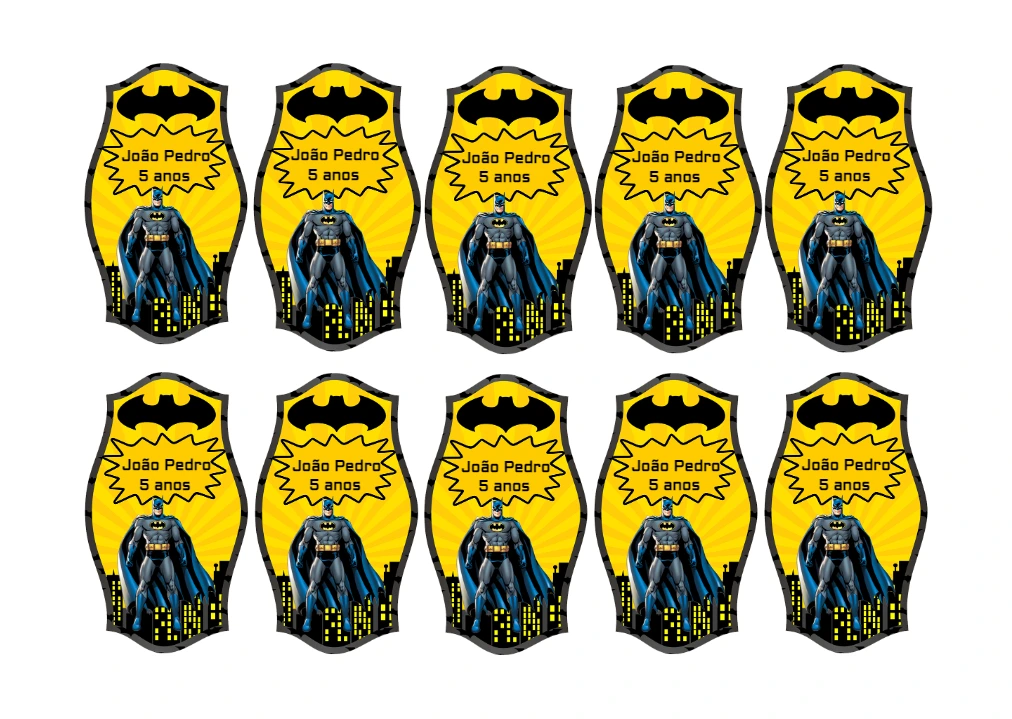 Adesivo de Aniversário Batman para Editar Online