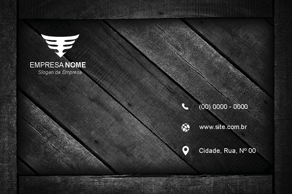 Cartão de Visita Madeira Escura para Editar Online
