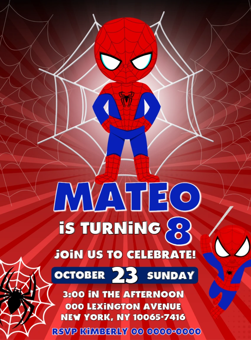 Spider-Man Birthday Invitation | Create Yours Online