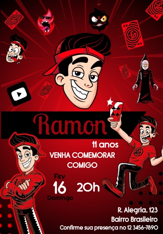 Convite de Aniversário Enaldinho para Editar Online