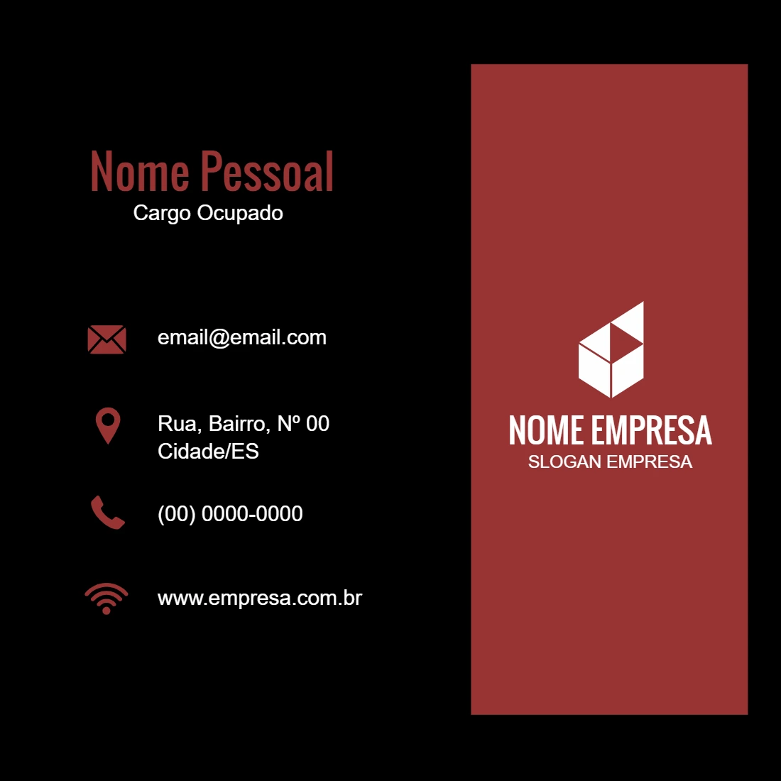 Modelo de Cartão de Visita Profissional Editável Online