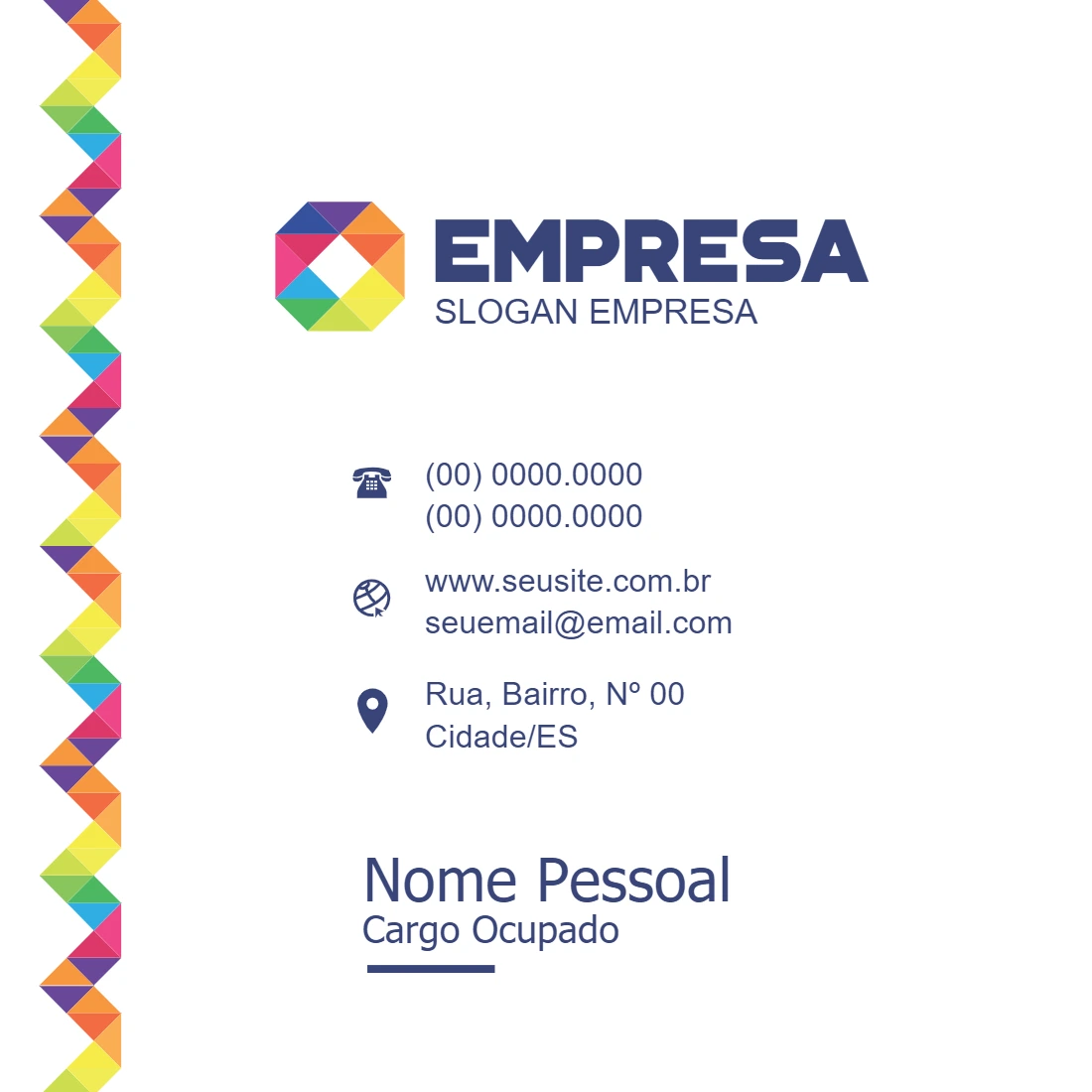 Cartão de Visita Abstrato e Colorido para Editar Online