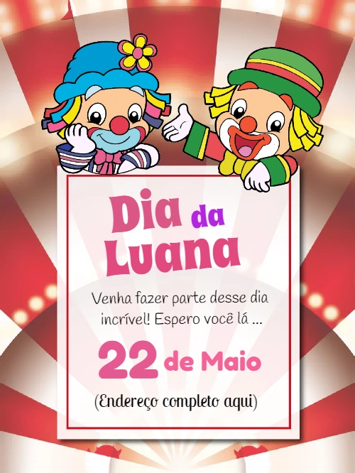 Convite de Aniversário Patati Patatá para Editar Online