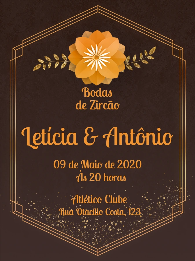 Convite Bodas de Zircão Elegante para Editar Online