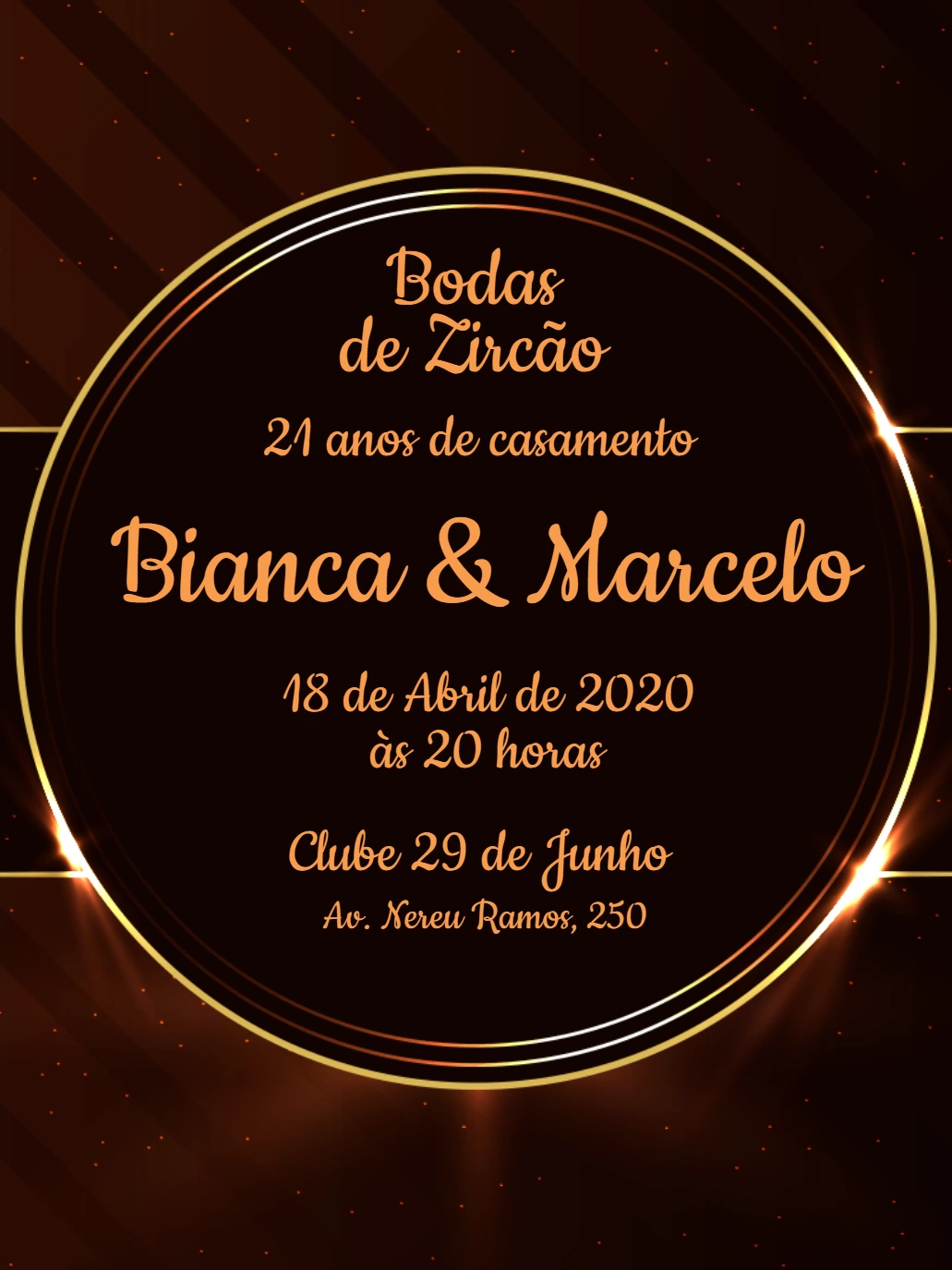 Convite de Bodas de Zircão Elegante para Editar Online