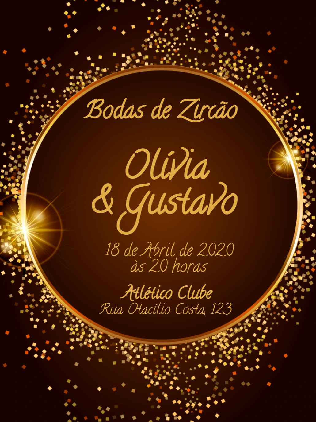 Convite Bodas de Zircão Elegante para Editar Online