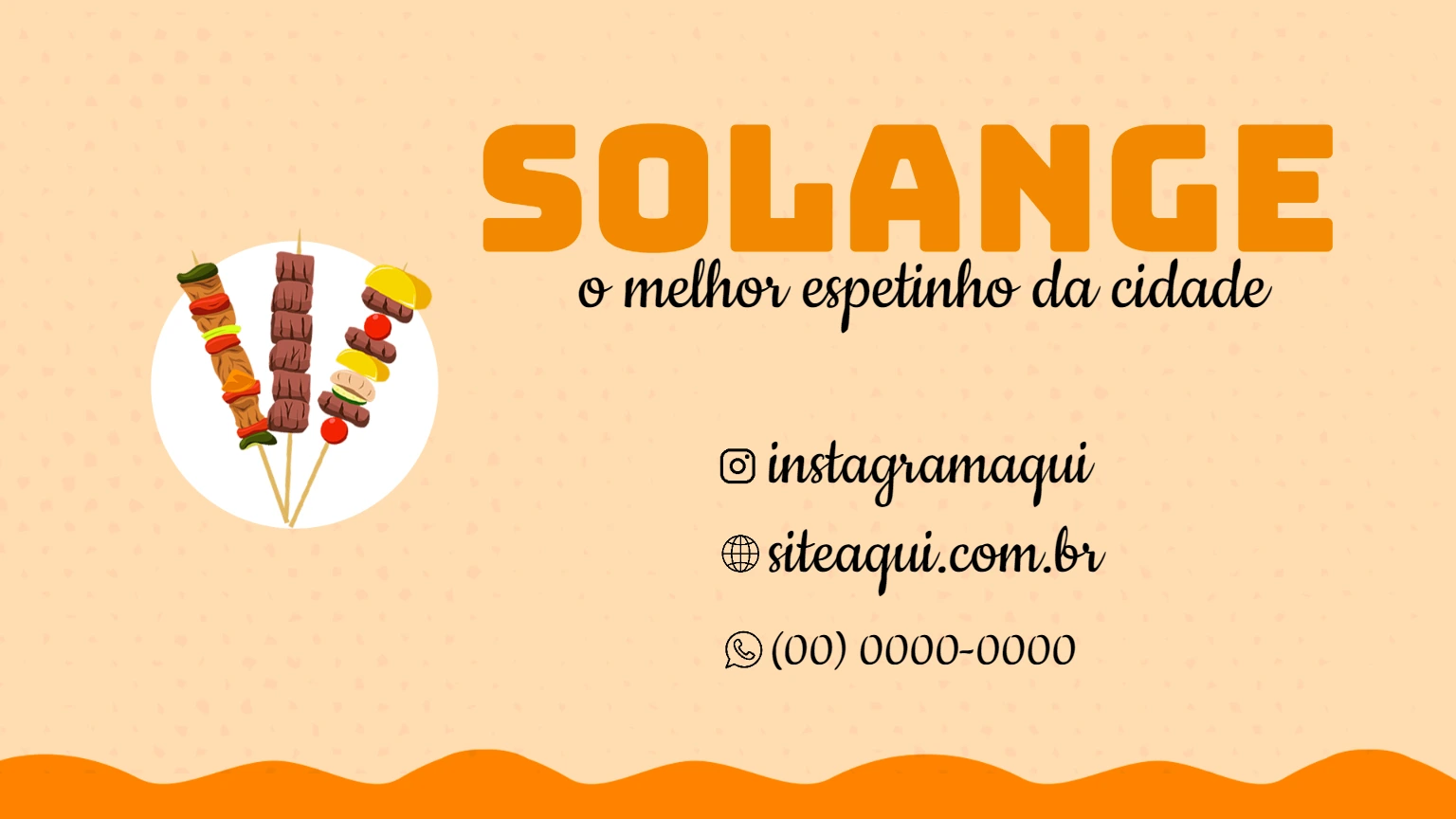 Cartão de Visita para Espetinho Editável Online