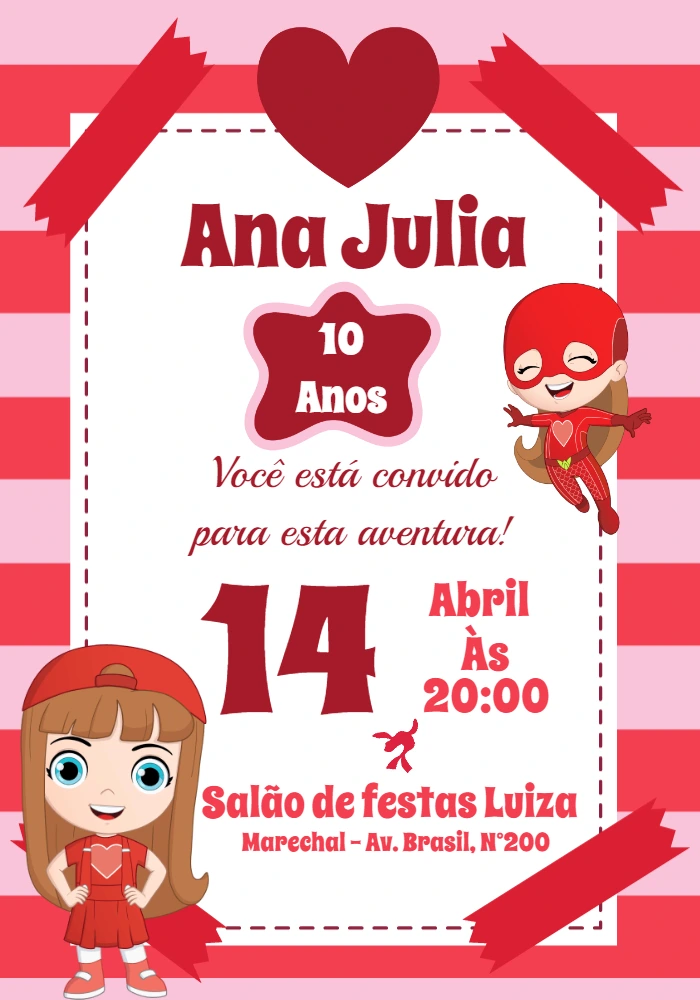 Convite Aniversário Os Aventureiros para Editar Online