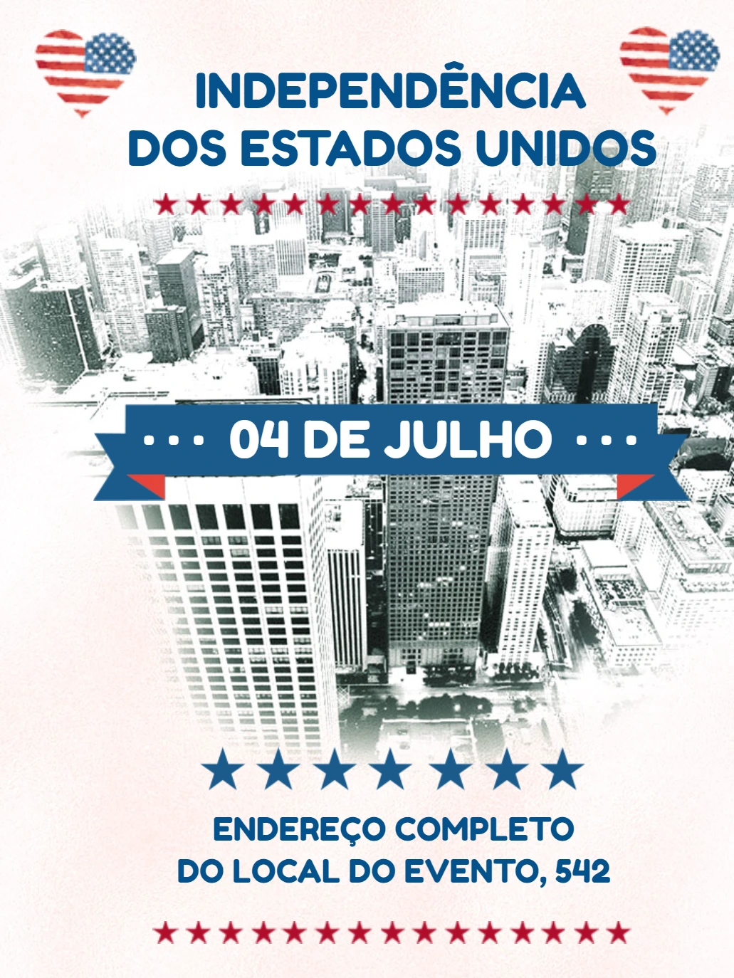 Convite Independência dos EUA Patriótico para Editar Online