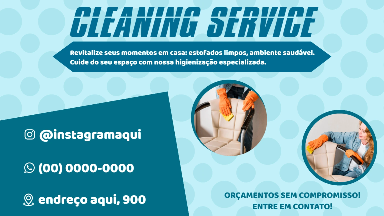 Cartão de Visita Higienização de Estofados Editável Online