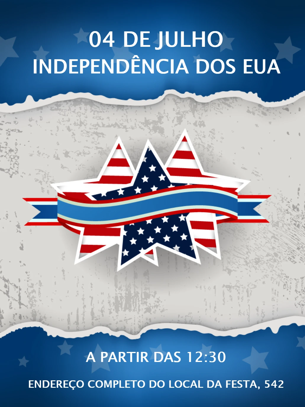 Convite 4 de Julho Independência dos EUA para Editar Online