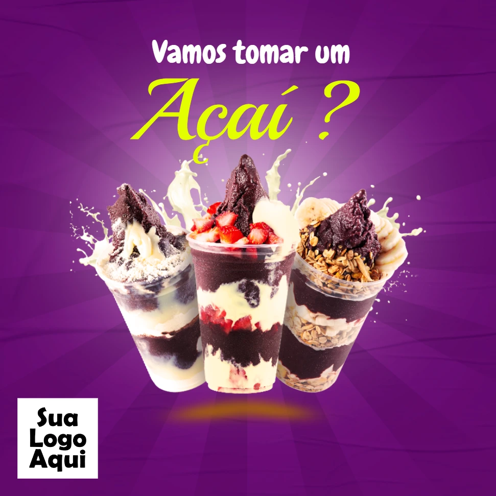 Post Editável para Açaíteria: Crie seu Anúncio Online