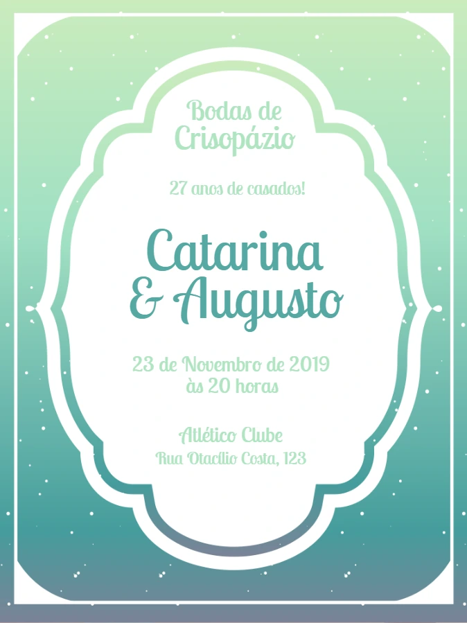 Convite Bodas de Crisopázio com Gradiente para Editar Online