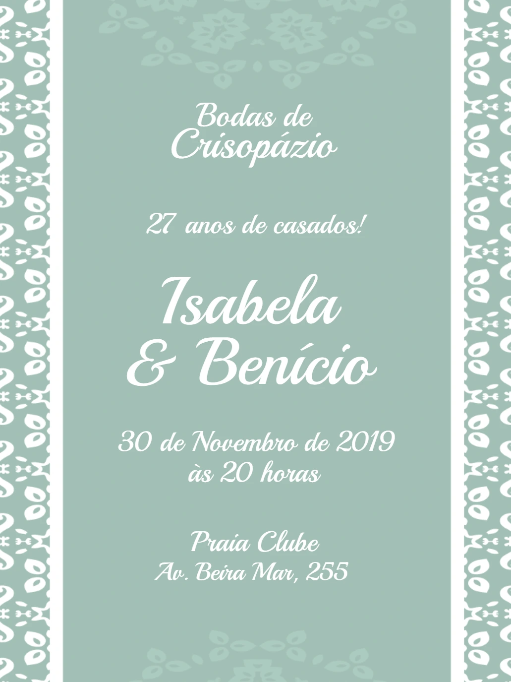 Convite Bodas de Crisopázio Elegante para Editar Online