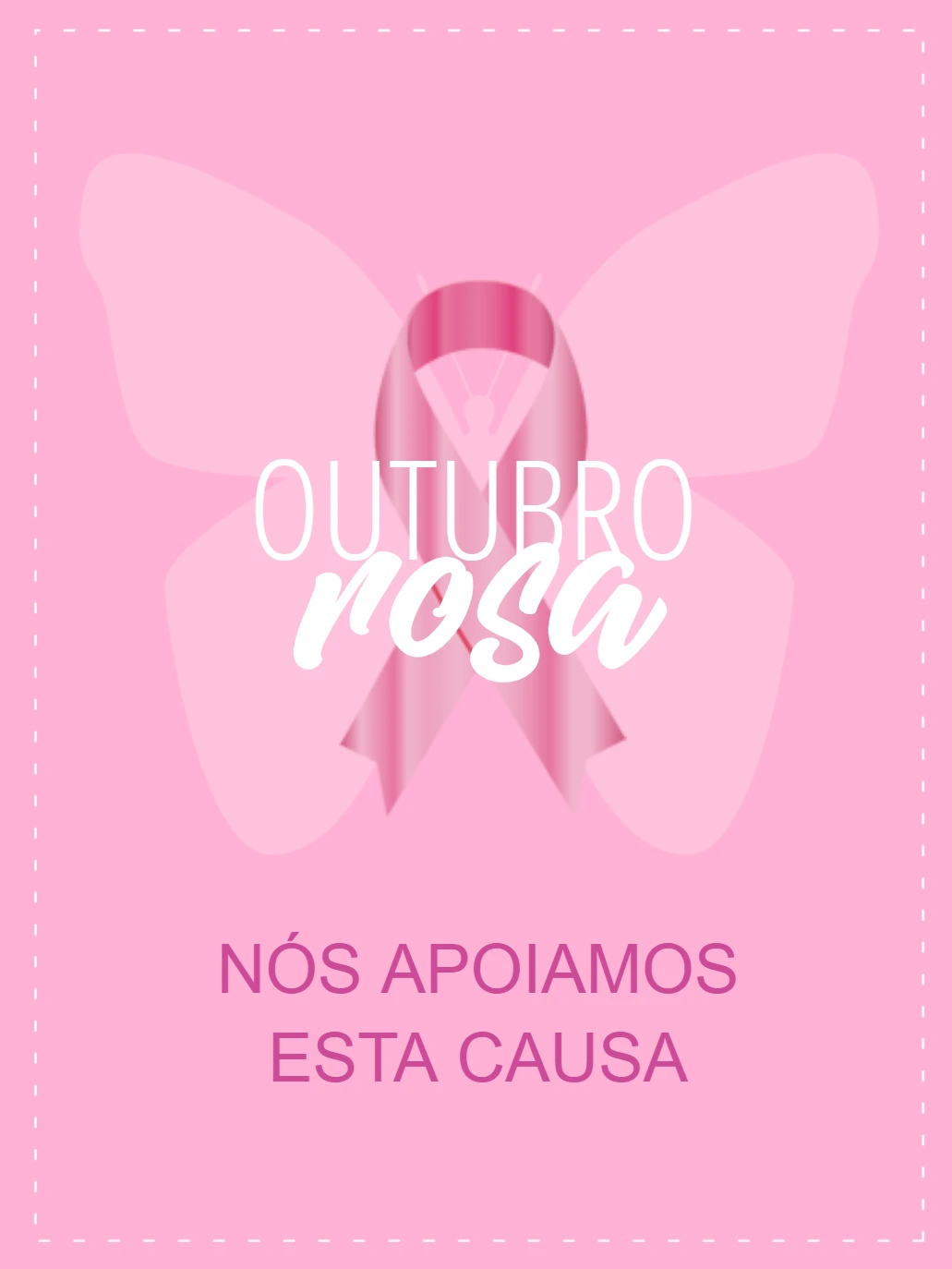 Post Editável Outubro Rosa para Apoiar a Causa
