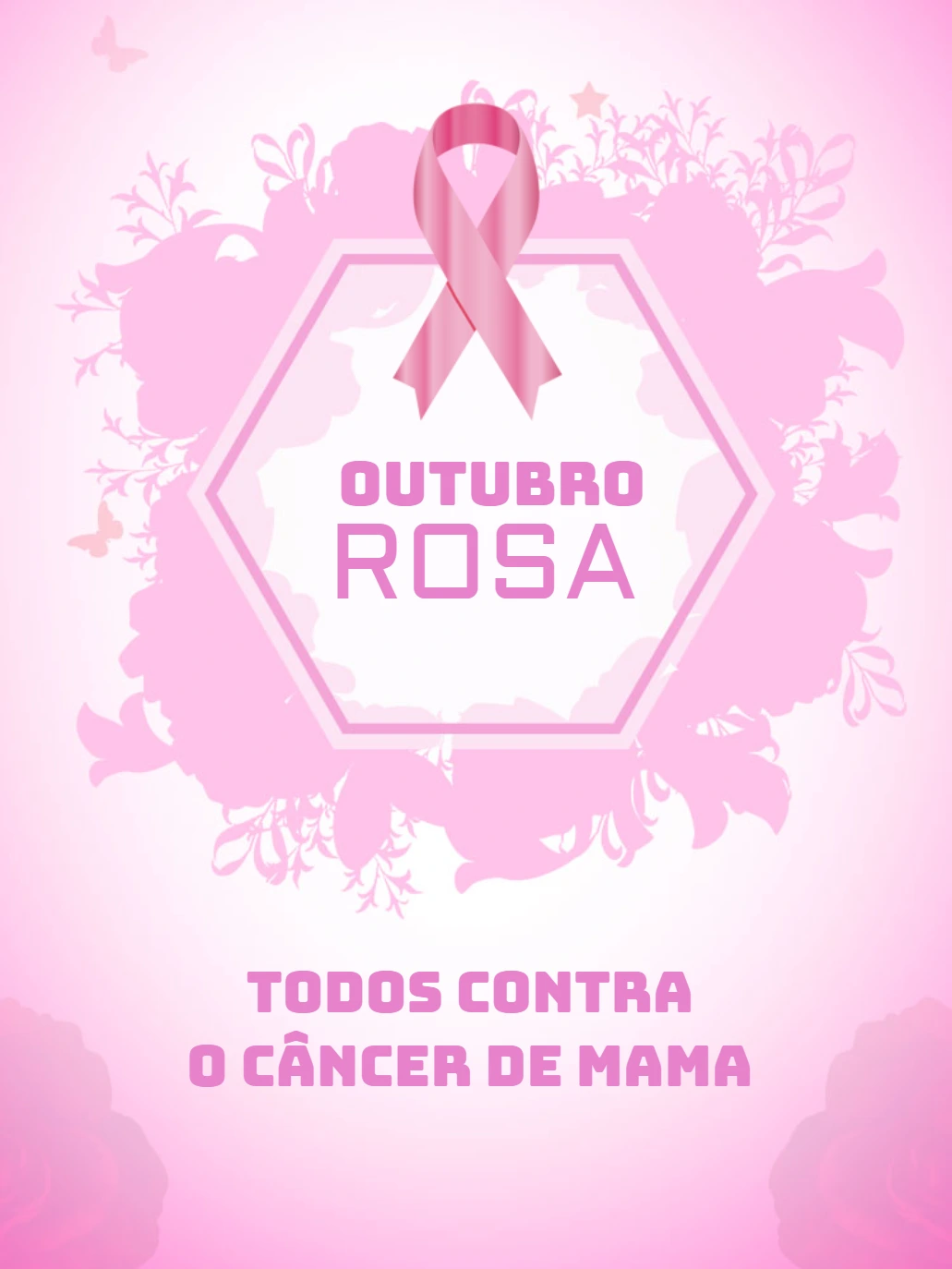 Post Editável Outubro Rosa para Campanha de Conscientização