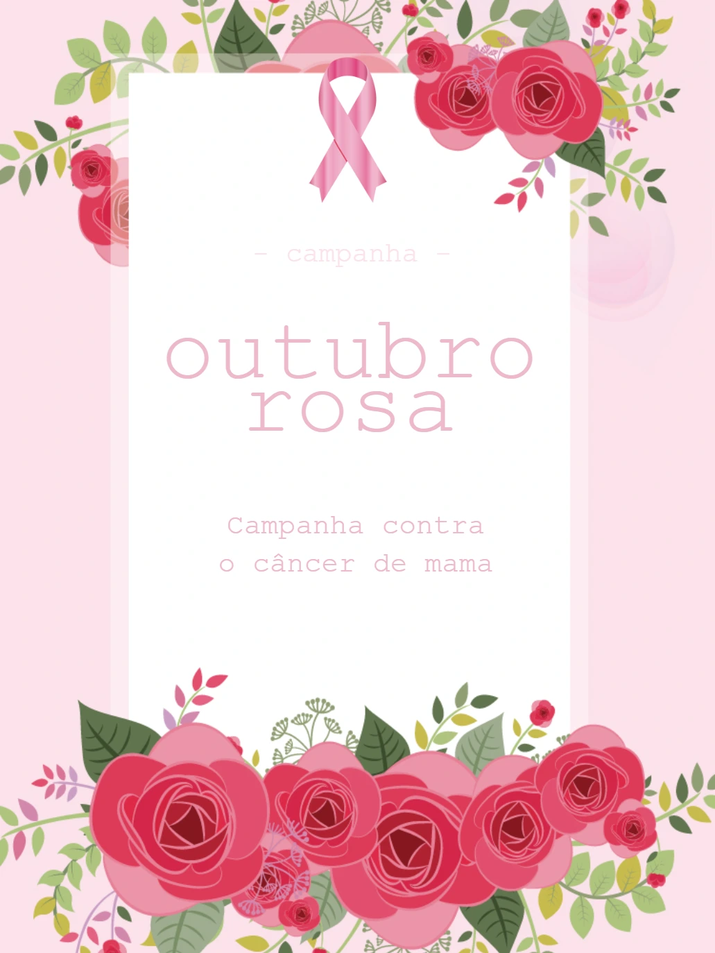 Post Editável para Campanha Outubro Rosa com Flores